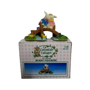 Vintage Cottontale Cottages Bunny Figurine Jo-Ann 1998 Polyresin Easter Village